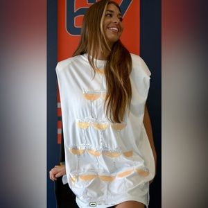 Brand New Queen of Sparkles Champagne Tower Dress